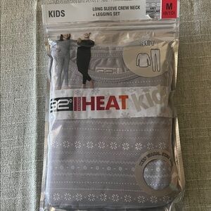 32 Degrees Kids Grey Fair Isle Thermal Top & Leggings Set